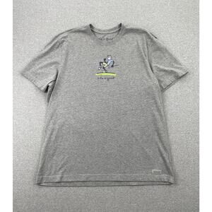 Life Is Good Golf T-Shirt Mens XL Gray Cotton Blend Short Sleeve Graphic Tee